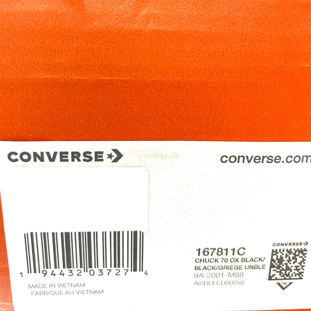 Converse Chuck 70 Low Black Zebra Stripes Black Beige Shoes Men's Size 167811C - Picture 8 of 8